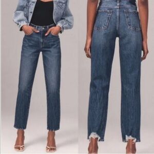 Abercrombie & Fitch The Boyfriend Mid Rise Jeans Medium Wash